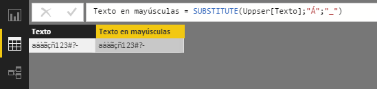 SUBSTITUTE function: Example of use