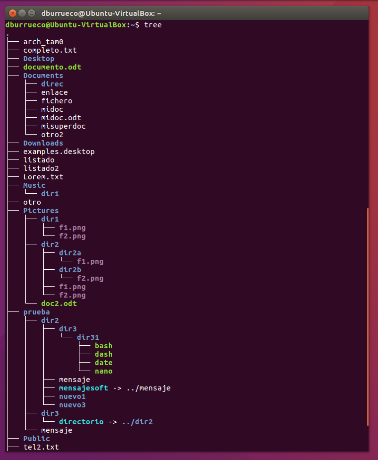 Comando TREE. Ejemplo de uso