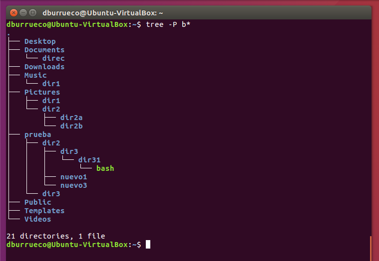 Comando TREE. Ejemplo de uso