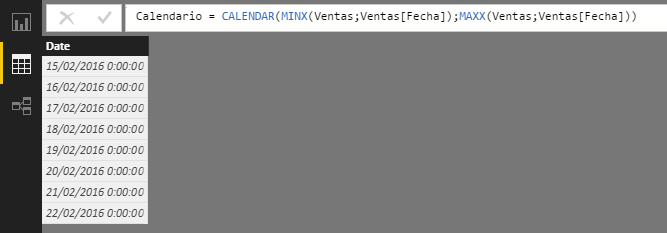 CALENDAR function: Example of use