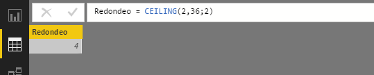 Función CEILING. Ejemplo de uso