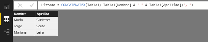 Función CONCATENATEX: Ejemplo de uso