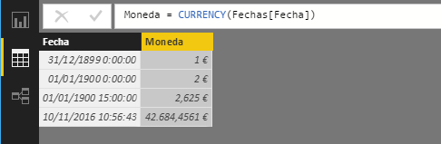 Función CURRENCY. Ejemplo de uso