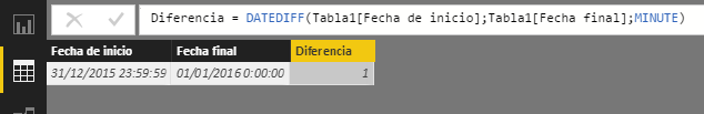 Función DATEDIFF. Ejemplo de uso