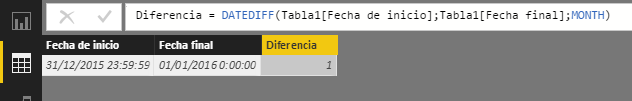 Función DATEDIFF. Ejemplo de uso