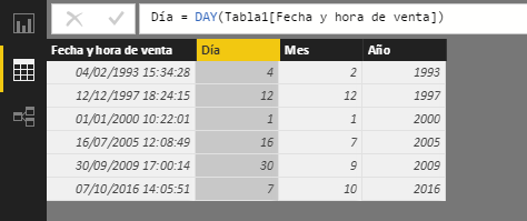 Función DAY: Ejemplo de uso