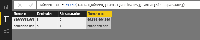 Función FIXED: Ejemplo de uso