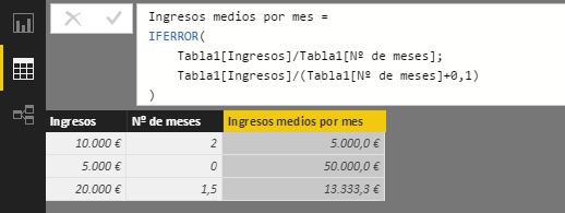 Función IFERROR: Ejemplo de uso
