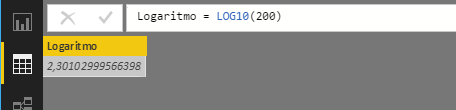 LOG10 function. Example of use