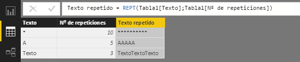 Función REPT: Ejemplo de uso