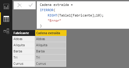 Función RIGHT: Ejemplo de uso
