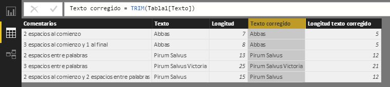 TRIM function: Example of use
