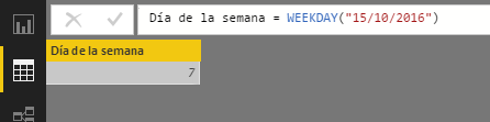Función WEEKDAY: Ejemplo de uso