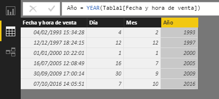 Función YEAR: Ejemplo de uso