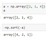 Ordenación de un array NumPy de forma descendente