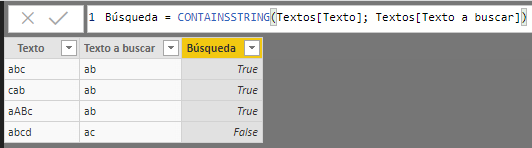 Función CONTAINSSTRING