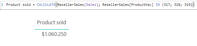 Función IN. Ejemplo de uso