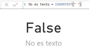 Función ISNONTEXT. Ejemplo de uso