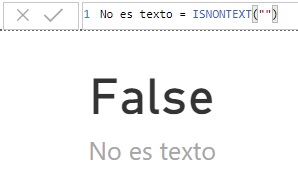 Función ISNONTEXT. Ejemplo de uso