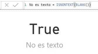 Función ISNONTEXT. Ejemplo de uso
