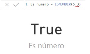 Función ISNUMBER. Ejemplo de uso