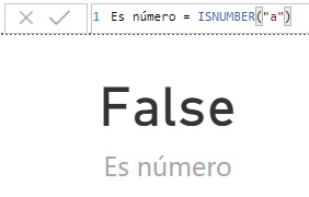 Función ISNUMBER. Ejemplo de uso