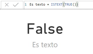 Función ISTEXT. Ejemplo de uso