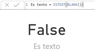 ISTEXT function. Example of use