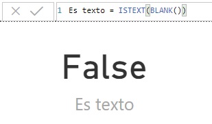 Función ISTEXT. Ejemplo de uso