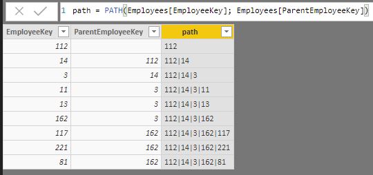 PATH function. Example of use