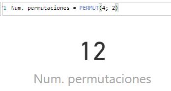 PERMUT function. Example of use