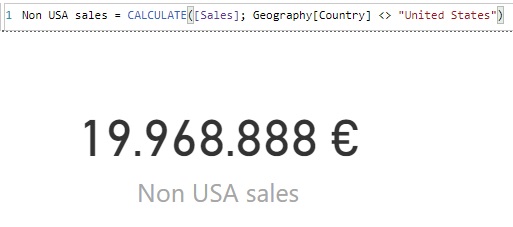Sales outside the United States