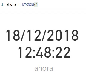 Función UTCNOW. Ejemplo de uso