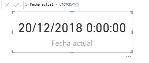 Función UTCTODAY. Ejemplo de uso