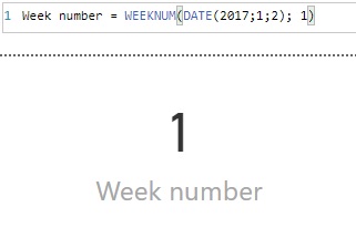 Función WEEKNUM. Ejemplo de uso