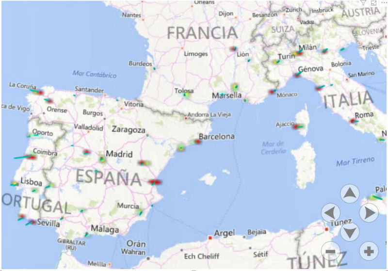 GlobeMap con intensidad de calor