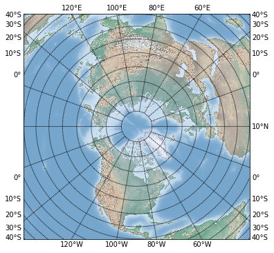 North Polar Lambert Azimuthal Projection
