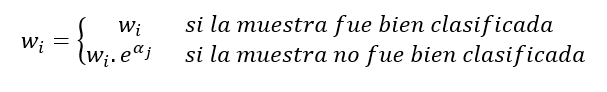 Modificación de los pesos de las muestras