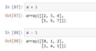 Operaciones entre arrays y escalares