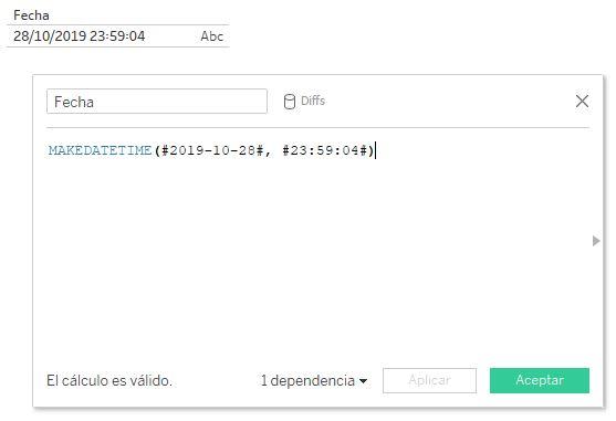 Función MAKEDATETIME