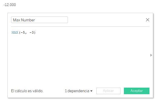 Función MAX para el cálculo del máximo de dos números o expresiones