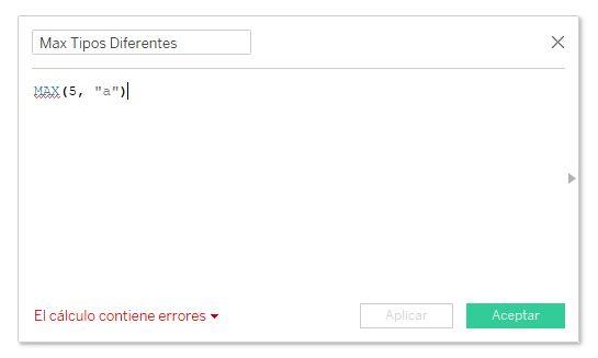 Función MAX comparando escalares de tipos diferentes