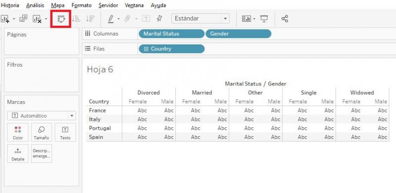 Herramienta Intercambiar filas y columnas