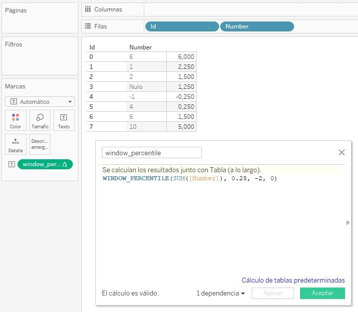 Función WINDOW_PERCENTILE