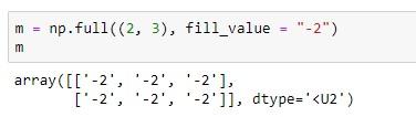 La función np.full()