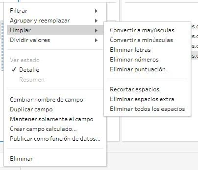 Herramientas del bloque "limpiar"