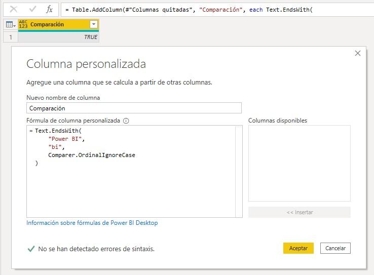 Función Text.EndsWith