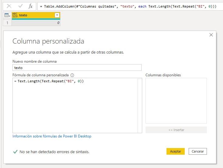 Función Text.Repeat con cero repeticiones