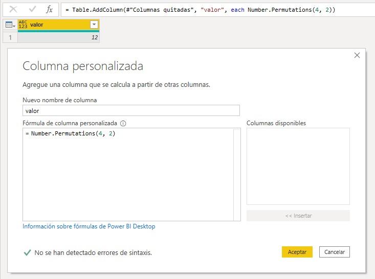 Función Number.Permutations