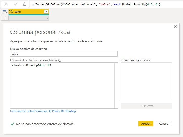 Función Number.RoundUp